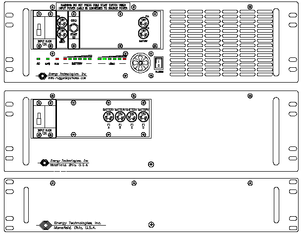 ETI0001-1057 Rugged COTS UPS Standard Front Panel Layout