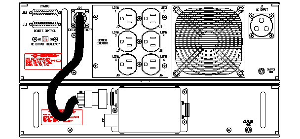 ETI0001-1240 Rugged MilSpec UPS Standard Rear Panel Layout